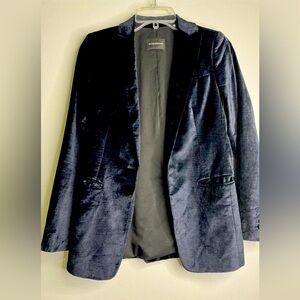 Club Monaco Velour Jacket Blazer Lined
Shoulder Pads Navy Blue Sz SMALL